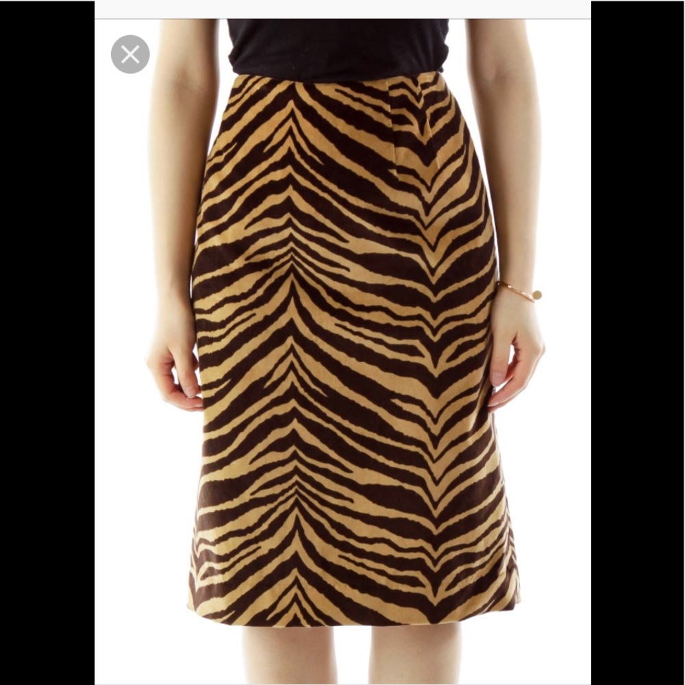 ❤️Talbots Brown Zebra Print Pencil Skirt